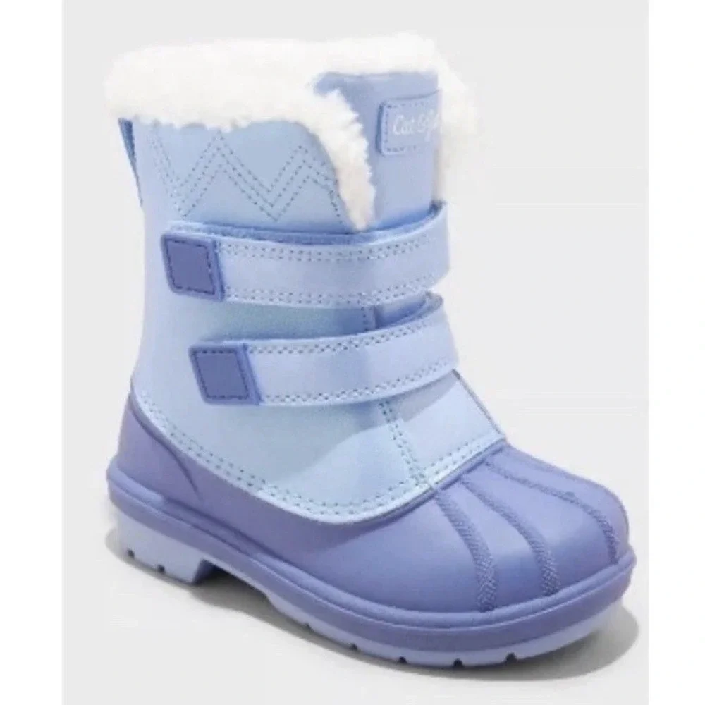 Girls Denver Winter Snow Boots Cat & Jack Blue Purple Winter Ski Toddler Size 10
